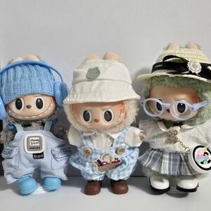 14pcs - 3 complete Labubu Fashion Outfits & Clothes & Shoes - Dolls not included